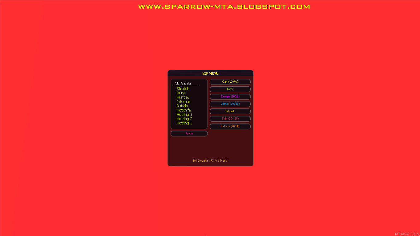 MTA SA Basit Vip Panel Scripti