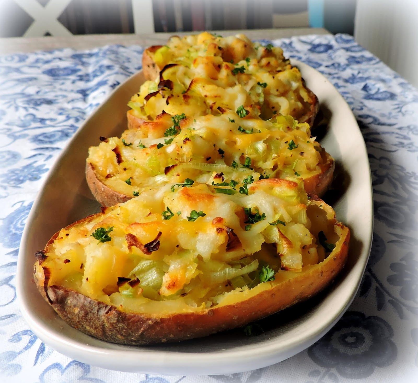 Twice Baked Potatoes with Leeks & Cheese | The English Kitchen