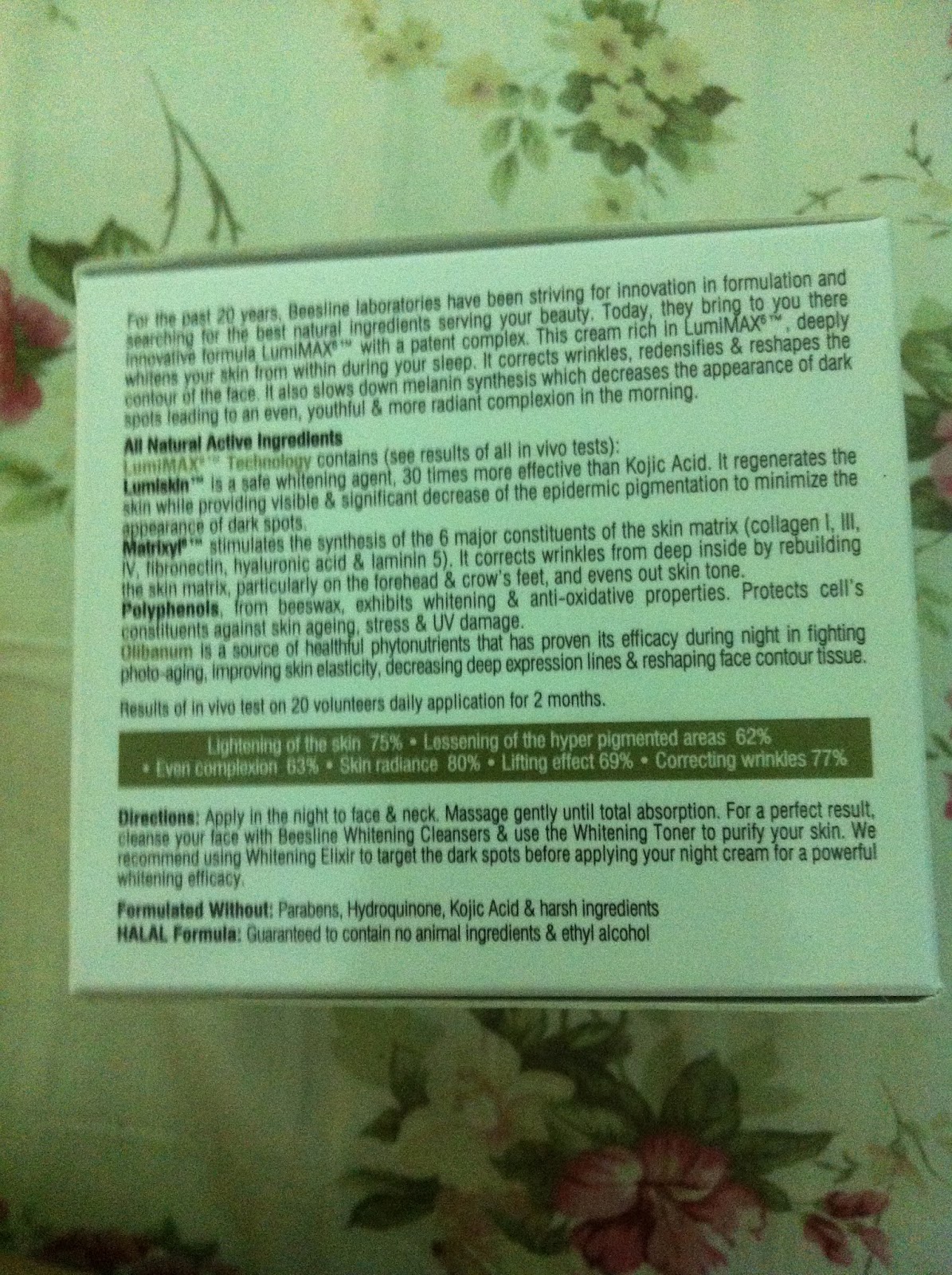 My Life As It Is Beesline Whitening Lifting Night Cream