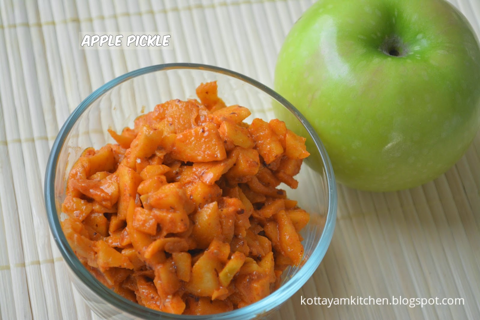 Instant Apple pickle recipe in Kerala styleInstant Green apple pickle