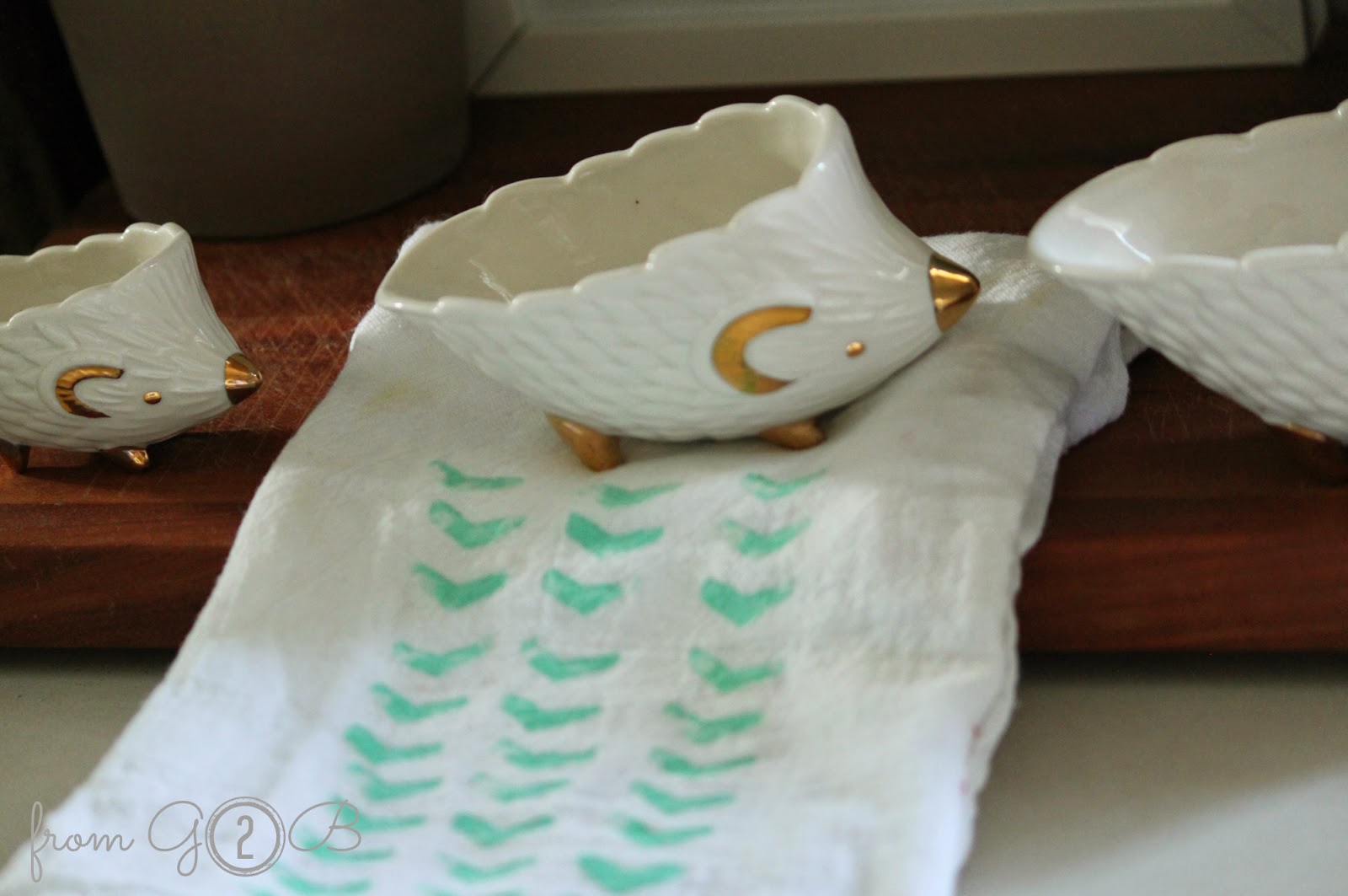DIY Rubber Stamped Tea Towel