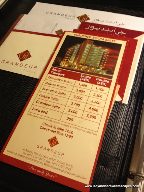 Pricelist Grandeur Hotel Dubai