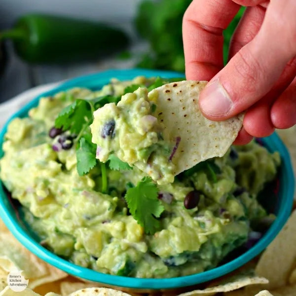 Pineapple and Black Bean Guacamole by Renee's Kitchen Adventures - A healthy snack or appetizer recipe for Cinco de Mayo or any occasion