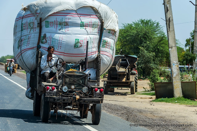 Truck carrying Wheat crop