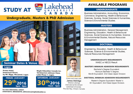 Direct masters. Lakehead University Canada. Lakehead University Canada Campus. Bachelor Master PHD.