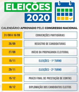 CALENDÁRIO DAS ELEIÇÕES 2020