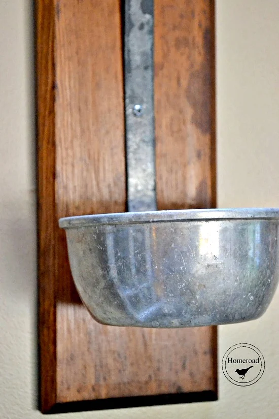 candle holder DIY from a vintage ladle