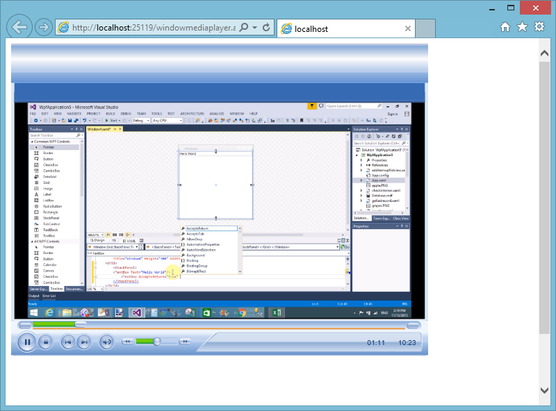 How to add window media player in