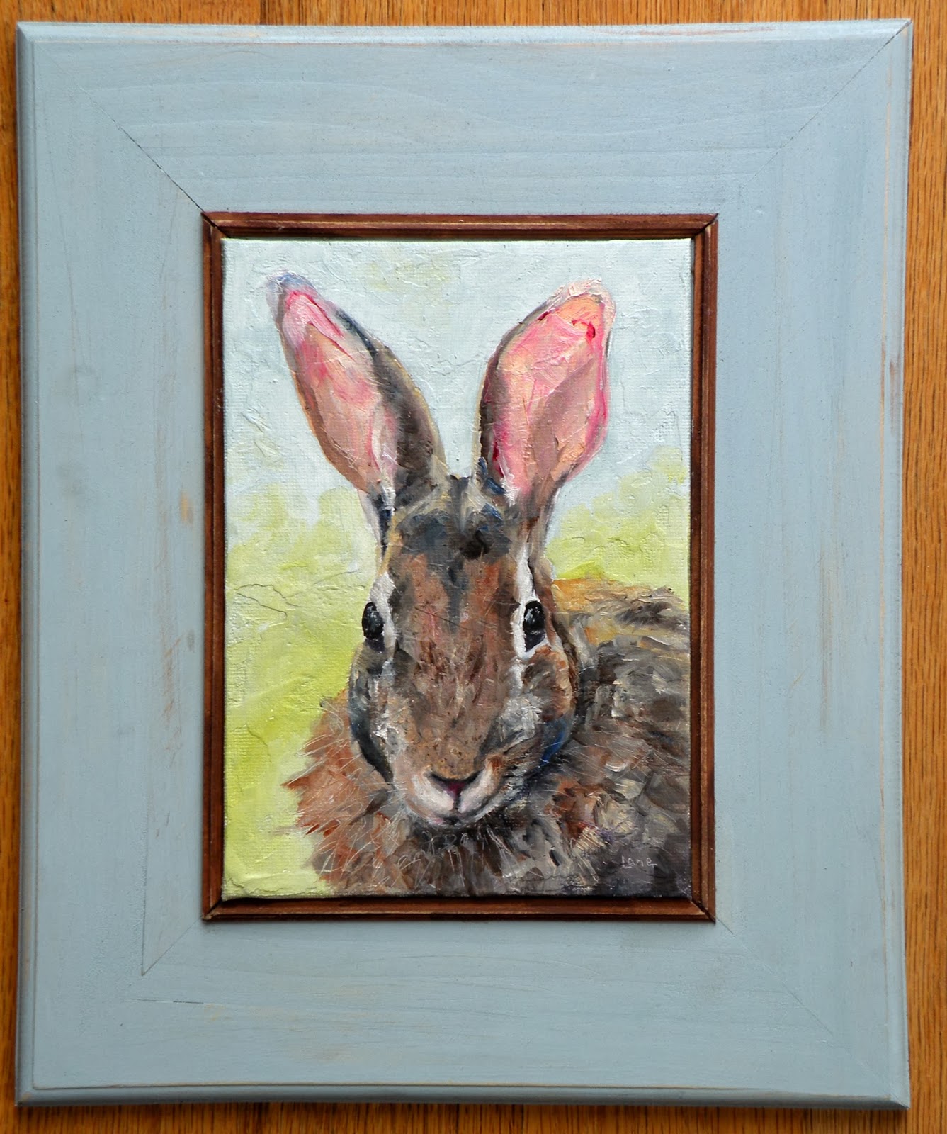 ART FOR LIFE "BUNNY FACE" is now FRAMED and in my ETSY shop! © SAUNDRA