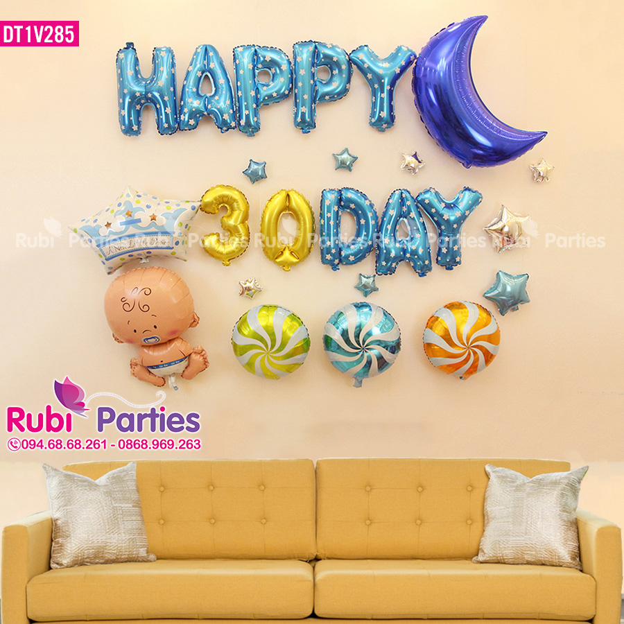 Bóng trang trí đầy tháng cho bé ở Lý Thái Tổ Bong trang tri day thang cho be o Ly Thai To