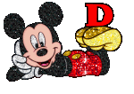 Alfabeto tintineante de Mickey Mouse recostado D. 