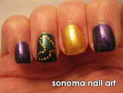 mardi gras nails nail acrylic beads string paint added using hand right gold sonoma