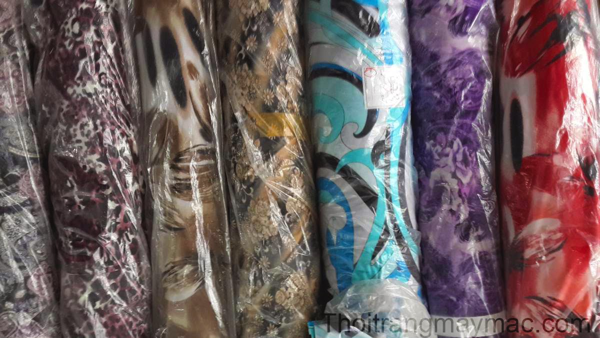Chất Liệu Vải Gấm Cotton Dệt Bông Hoa
