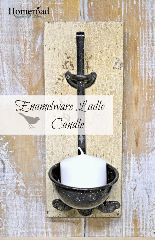 Enamelware Ladle Candle Holder www.homeroad.net