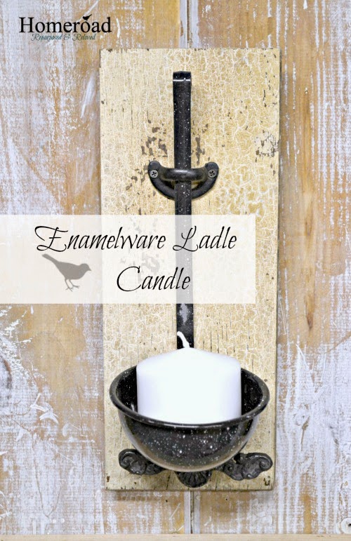 Enamelware Ladle Candle Holder www.homeroad.net