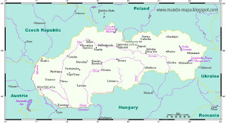 Eslovaquia Mapa Geografi Político