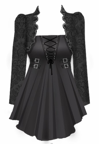 BlueBerry Hill Fashions: Gothic Corset Laced Top - Plus Size Fashions