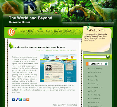 The World and Beyond nature blog template