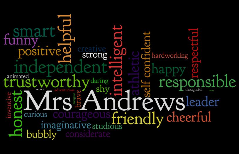 KCD Computer Lab Curriculum 20112012 4th Grade  All About Me Wordle
