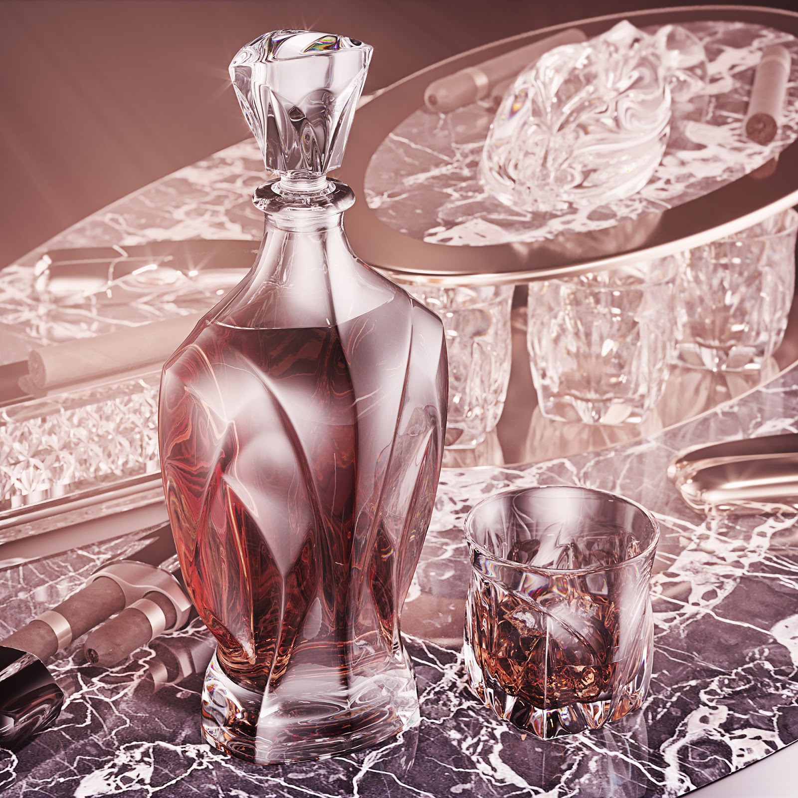 Aegis Luxury Glassware, Decanter and glasses Packaging Of The World