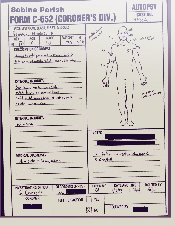 . Coroner's Report Case File (48352)