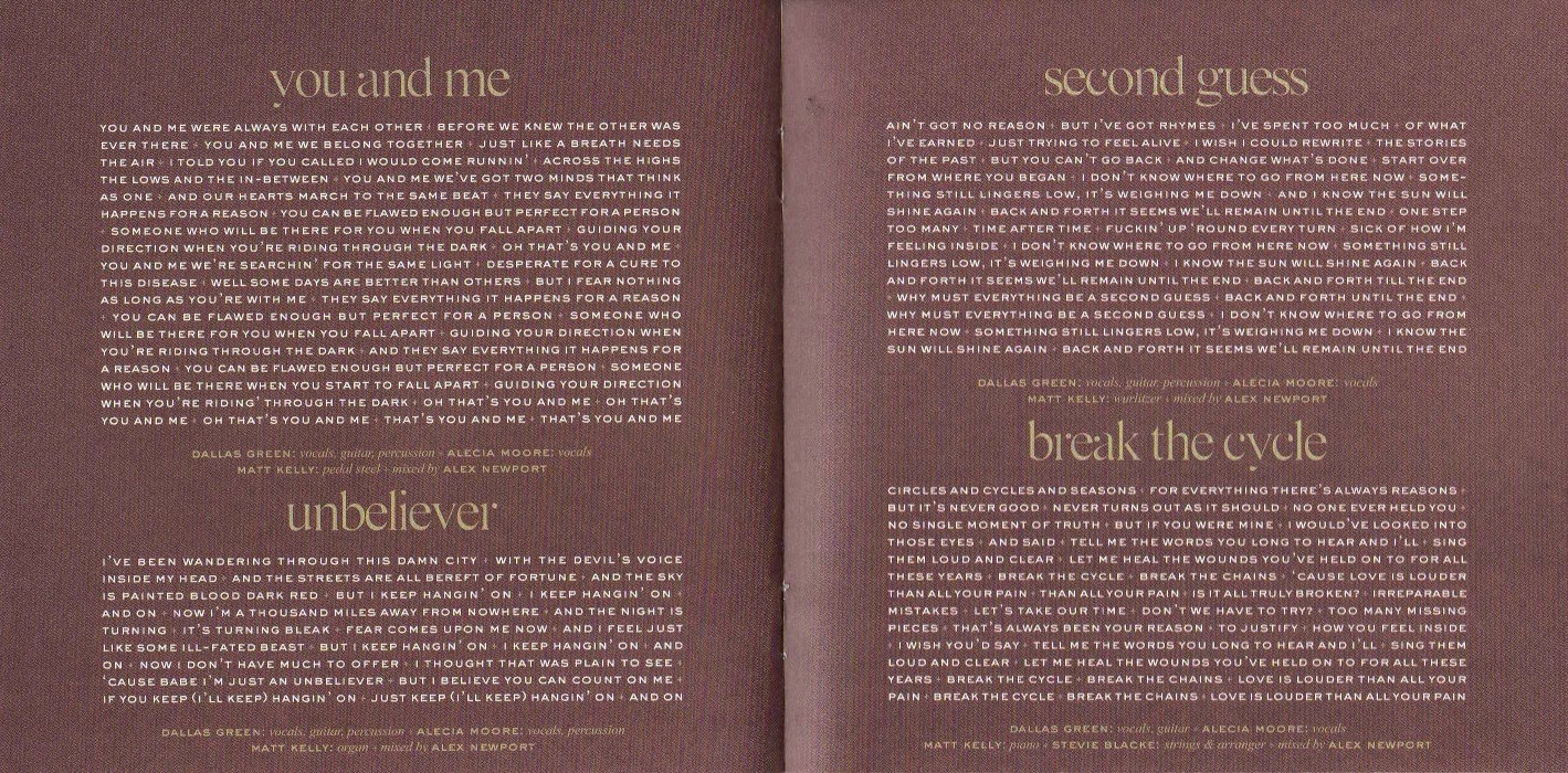 Encarte You+Me Rose Ave. Encartes Pop