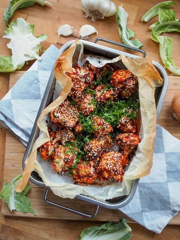 BBQkukkakaali eli cauliflower wings Piparkakkutalon Akka
