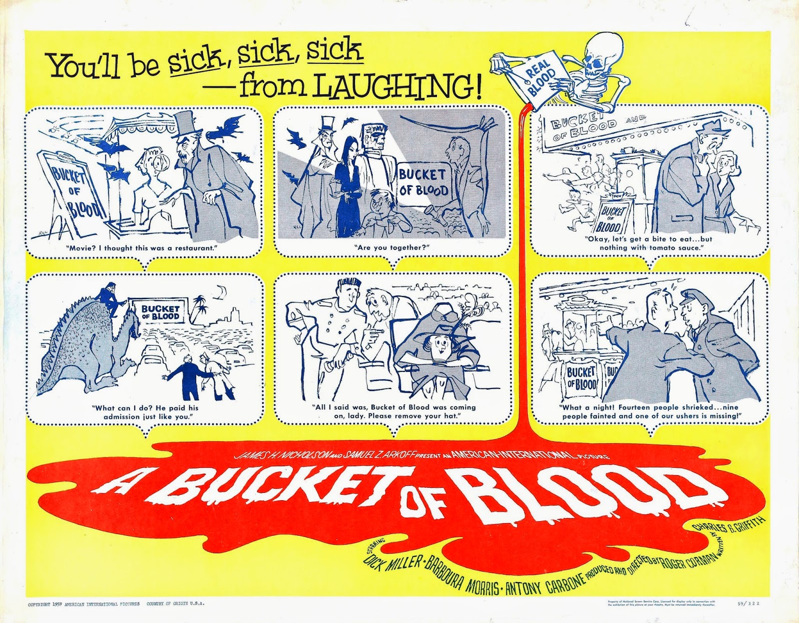 HORROR 101 with Dr. AC A BUCKET OF BLOOD (1959) movie review