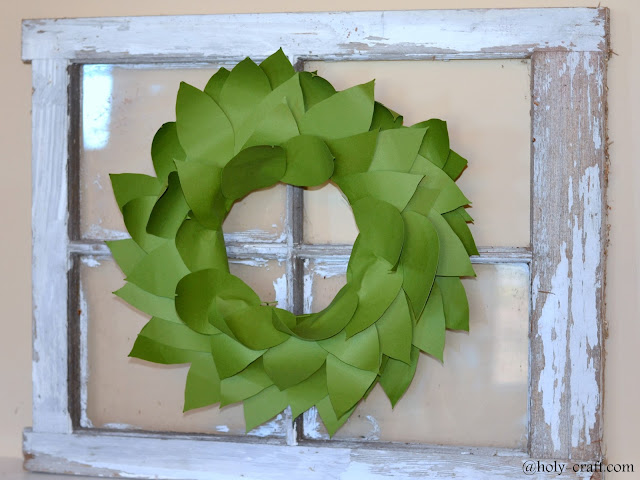 magnolia wreath made from card stock cut on the silhouette cameo