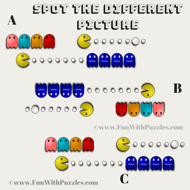 Odd Picture Out: Spot the Different Pac-Man Image