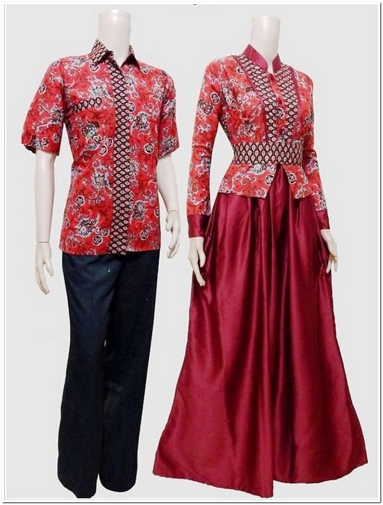 15 + Koleksi Gamis Batik Dengan Kombinasi Blazer Terbaru 2018