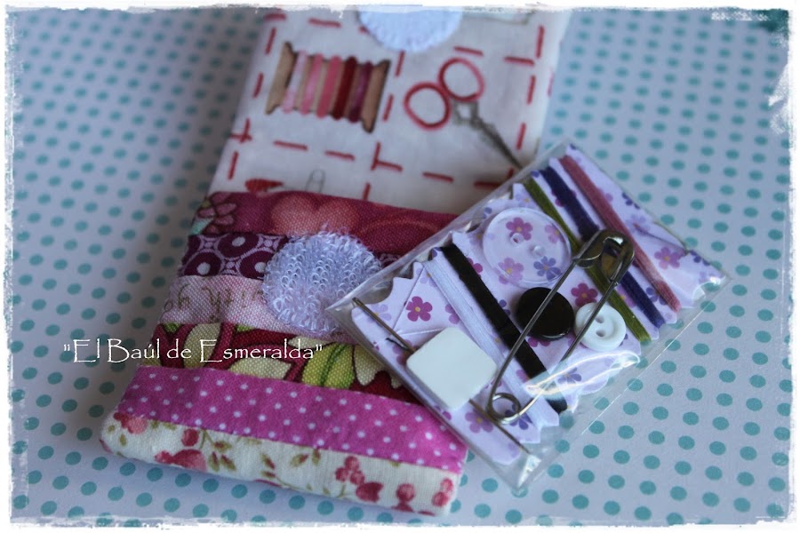 Costurero pequeño rosa kit básico