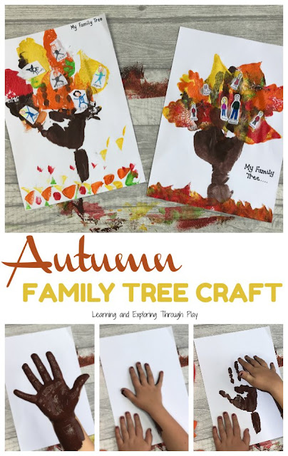 Autumn Family Tree Hand Print Craft