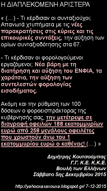 Η ΔΙΑΠΛΕΚΟΜΕΝΗ ΑΡΙΣΤΕΡΑ