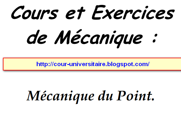 cours physique smp s1 mecanique