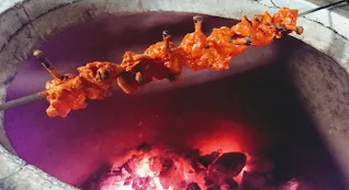Shewer chicken wings cooked over charcoal Ovalclay Tandoor Recipe