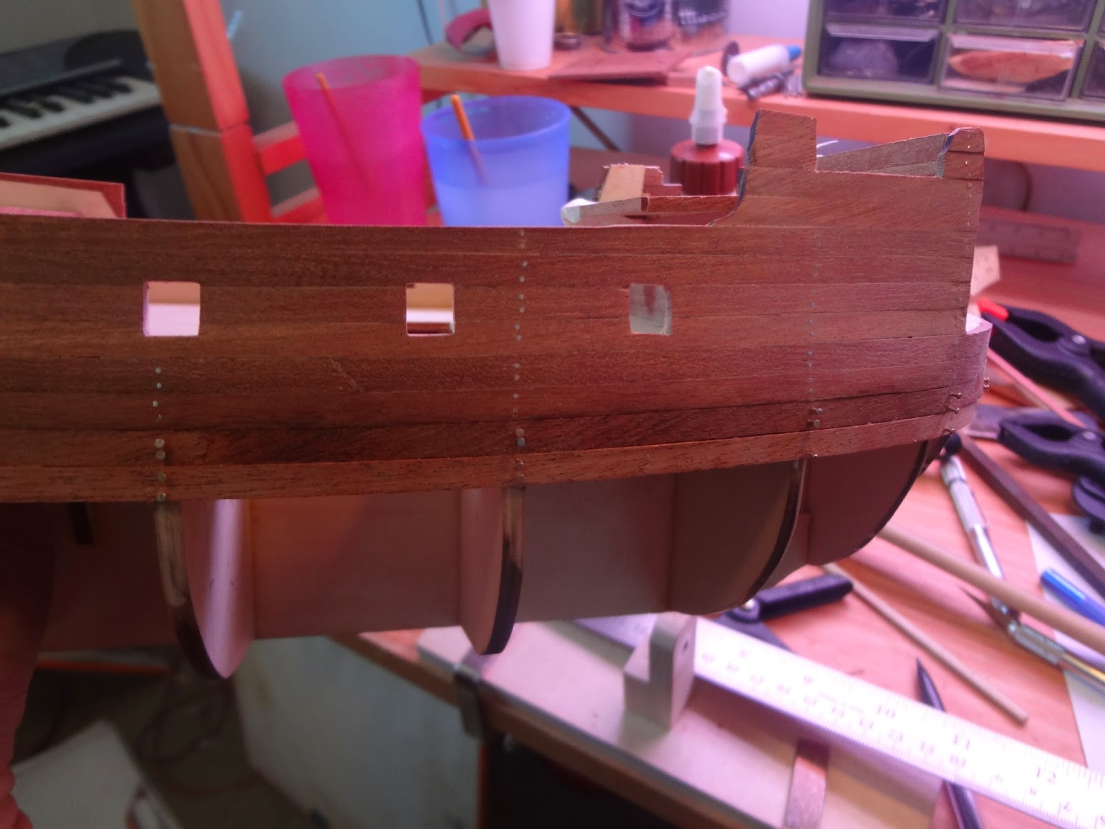 San Francisco II Wooden Model Ship Build / Log: Half the hull covered