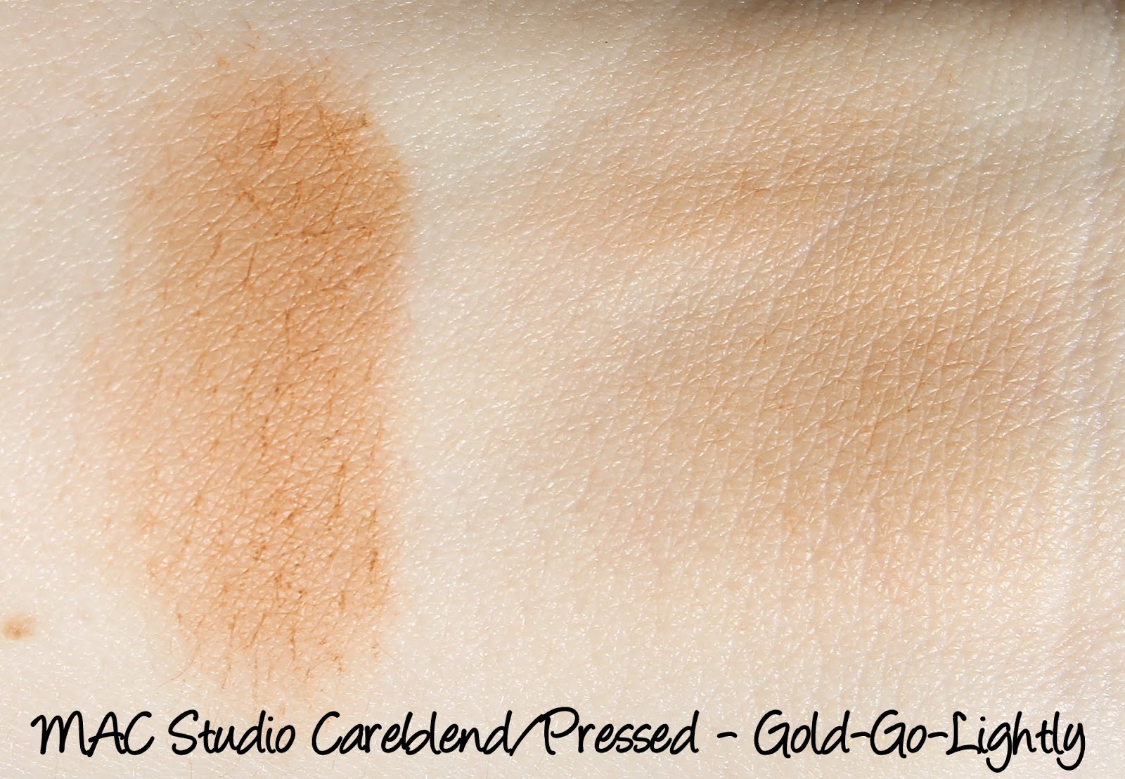 MAC Monday: Surf Baby - Gold-Go-Lightly Studio Careblend Pressed Powder Swatches & Review