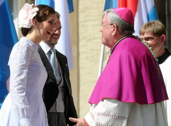 Members of the Grand Ducal Family of Luxembourg attended Te Deum Church Service, Maria Teresa, Grand Duke Guillaume and Grand Duchess Stephanie, Prince Louis and Princess Tessy, Prince Félix and Princess Claire