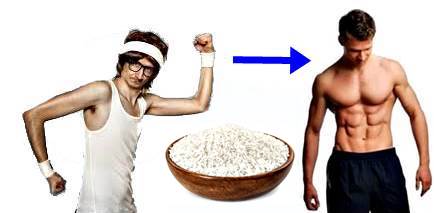El poder del arroz blanco sobre el volumen de tus músculos