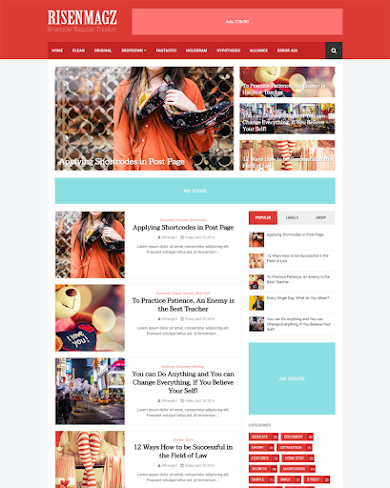RisenMagz - Responsive and Mobile Friendly for Magazine Blogger Template