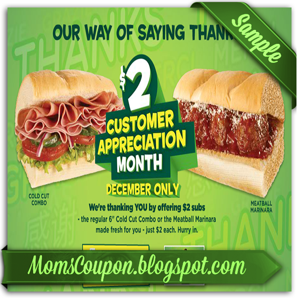 More ways to get coupons for Subway Free Printable Coupons 2015