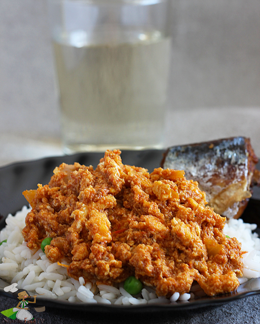 Nigerian Egg Stew , egg sauce , scrambled eggs in tomato sauce