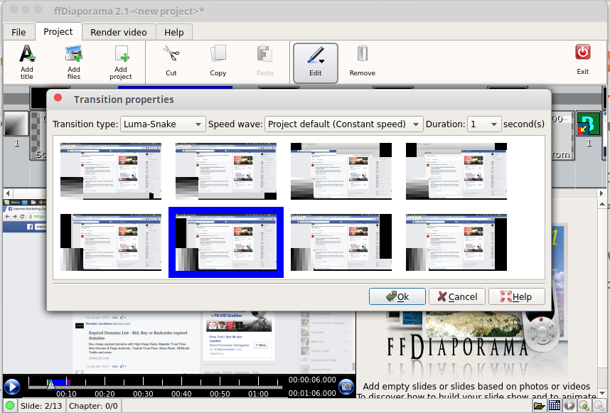 ffDiaporama Software to Make Video From Photos in Linux