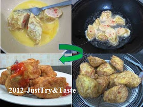 Resep Dadar Gulung Isi Daging Kepiting & Ayam Cincang