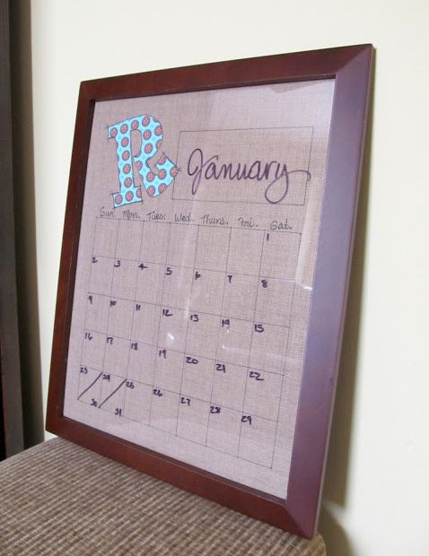 Dry Erase Framed Wall Calendar