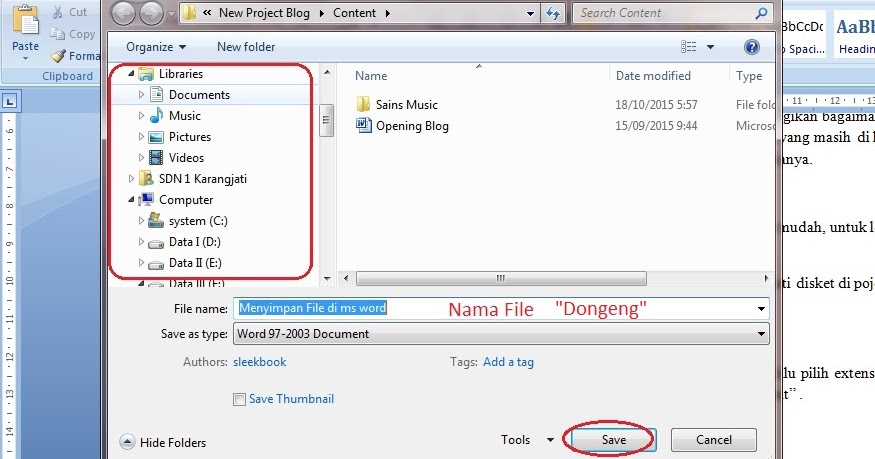 Sebutkan Langkah Langkah Dalam Menyimpan Dokumen Pada