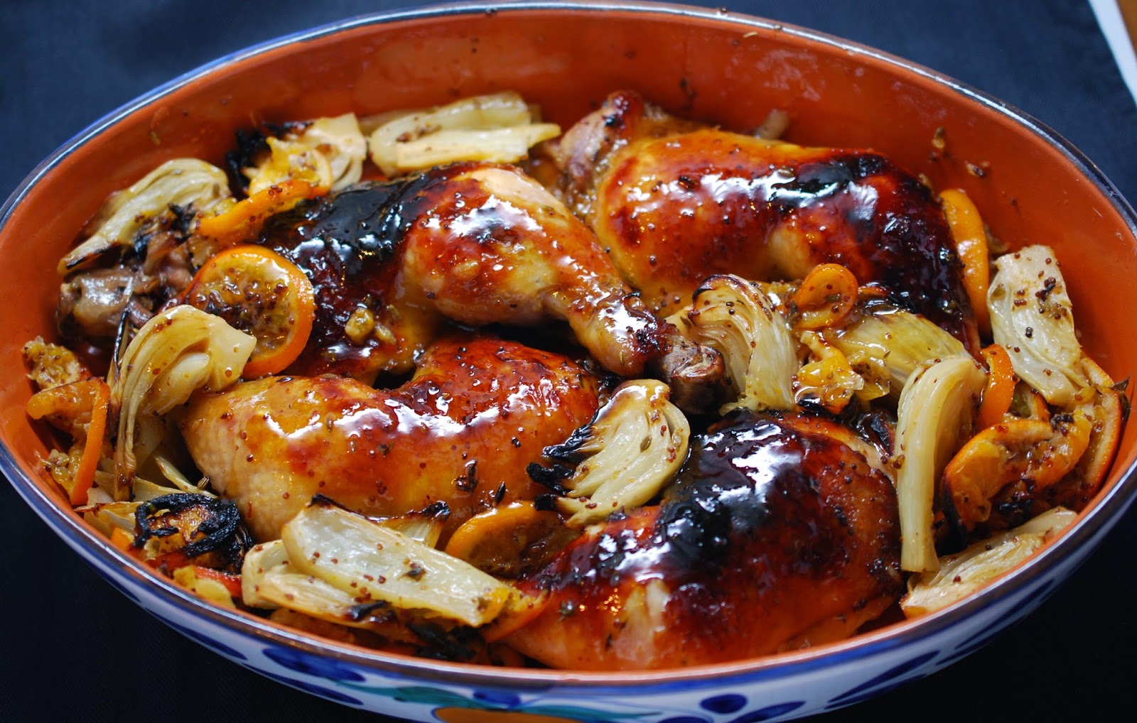 Cooking with Larue Roasted Chicken with Clementine & Fennel