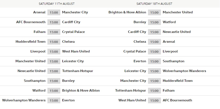 Pdf English Premier League Epl 2015/16 Fixtures Schedule