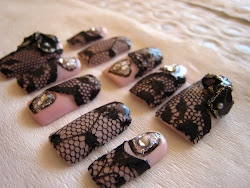 lace acrylic nail 3d jin nails bow bows adventures